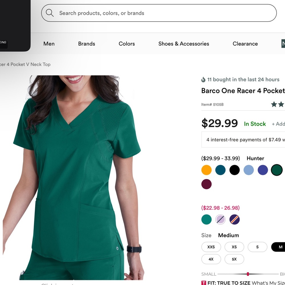 Barco One Racer 4 Pocket V Neck Top